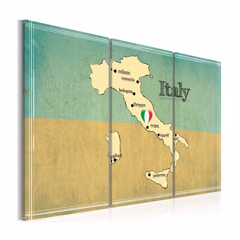 Tavla Arkiio Hjärtat Av Italien Triptyk 120x80 cm