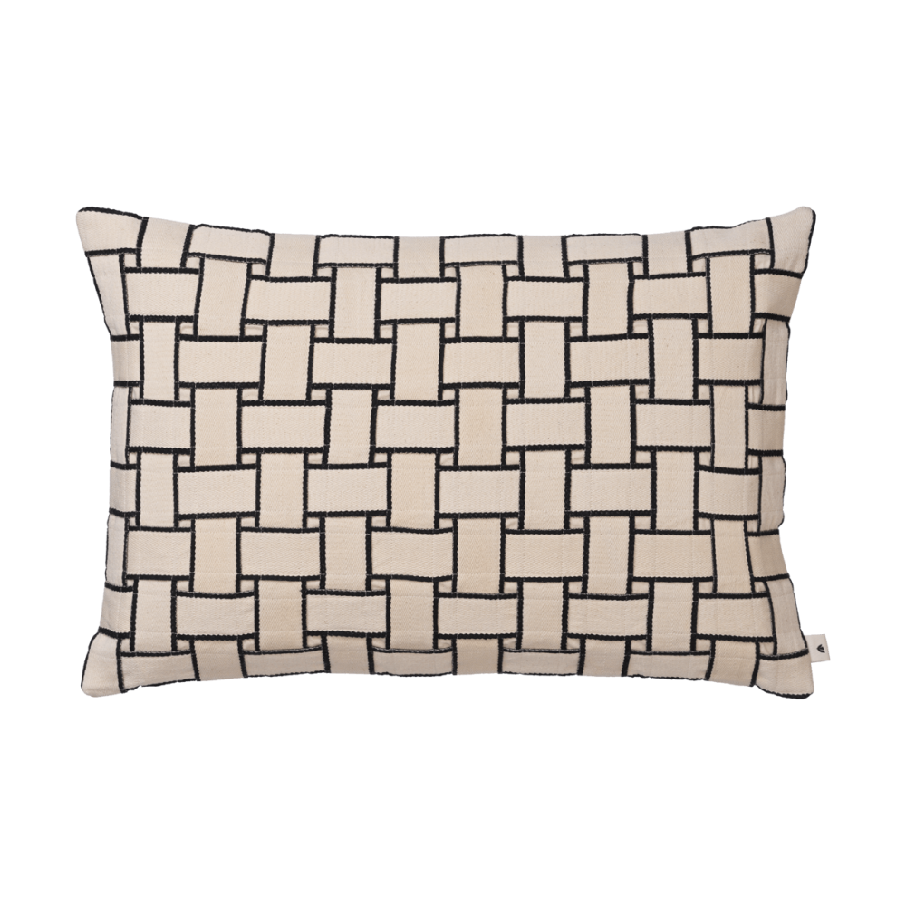 Lattice kuddfodral, Off-white-black, 40x60 cm