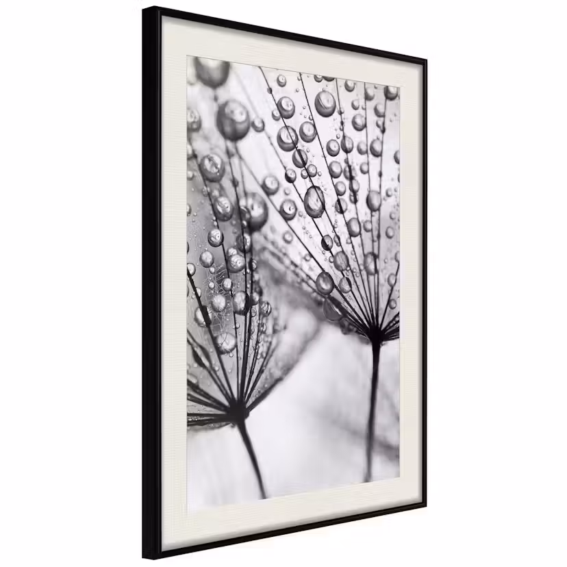Poster Artgeist Affisch Morning Dew Svart ram med passepartout, 40x60 cm