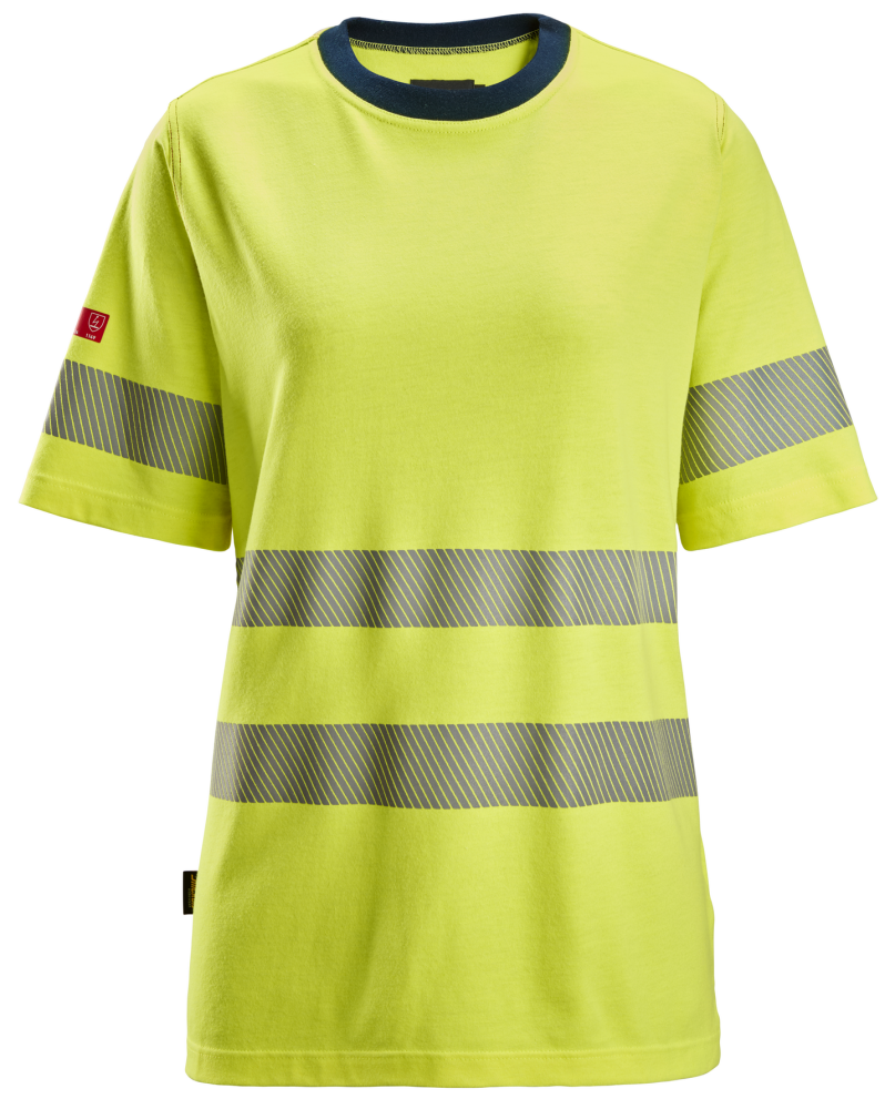 T-SHIRT DAM PW HV KL2 VARSELGUL/MARIN STL L