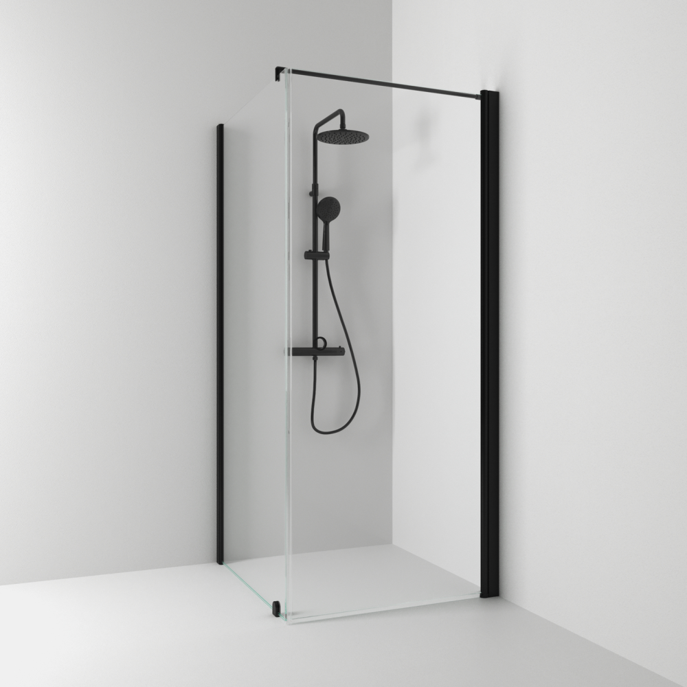 HÖRNDUSCH SVEDBERGS RAK/FAST SKHG SV/KL100X80, MATT KLAR INTHT 100X198X80CM