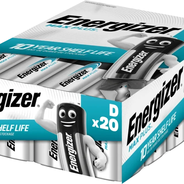Energizer Max Plus Batteri alkaliskt, D, 1,5 V, 20-pack