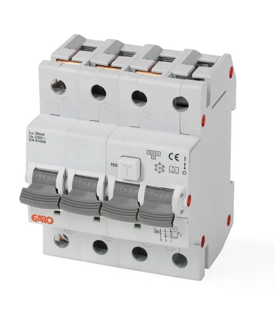 Garo RCBO GS C10A 4P Personskyddsautomat 4-pol, C, 6kA 10A