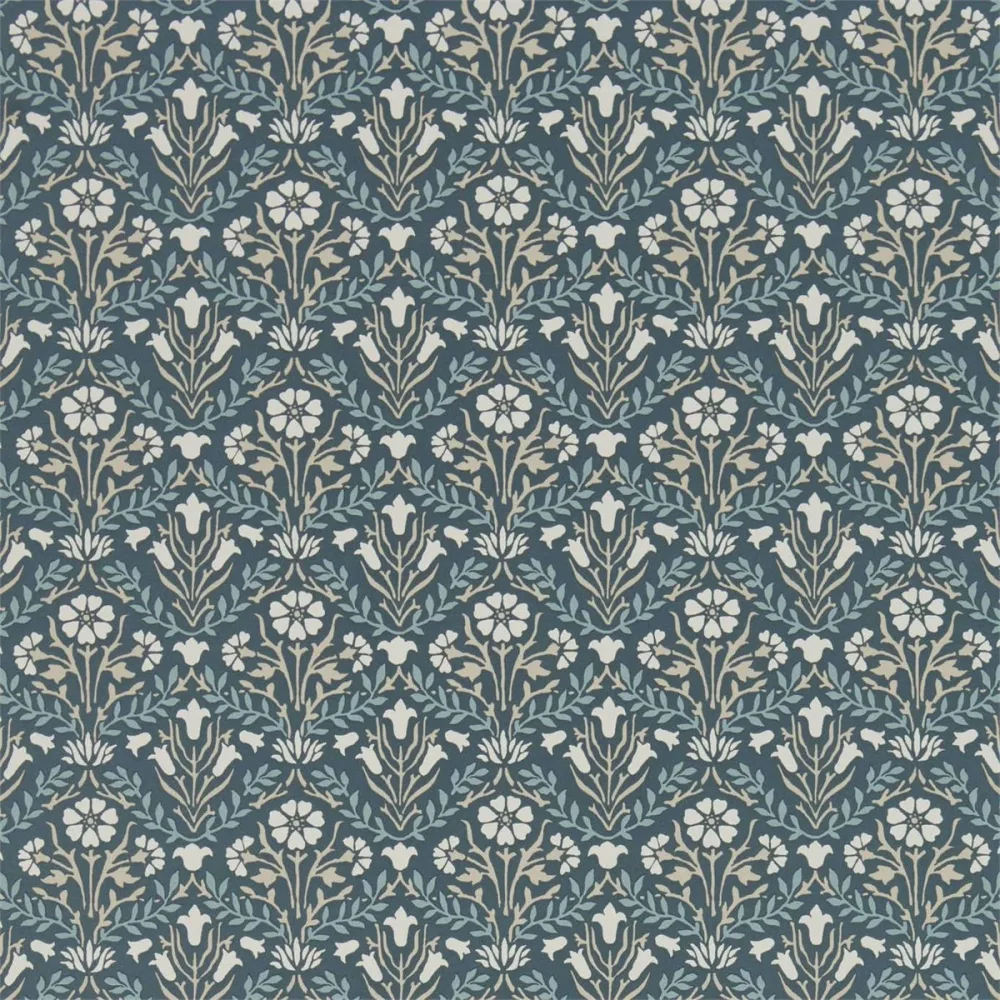 Compilation Morris Bellflowers Indigo/linen Dcmw216806 Blå Tapet | Stuvbutiken