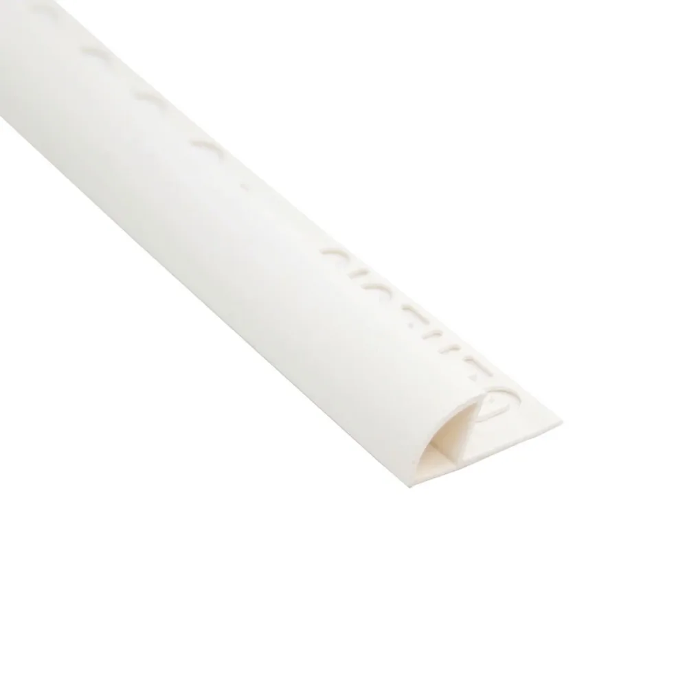 Kakellist Rundad Vit, Plast, 10mmx2.5m