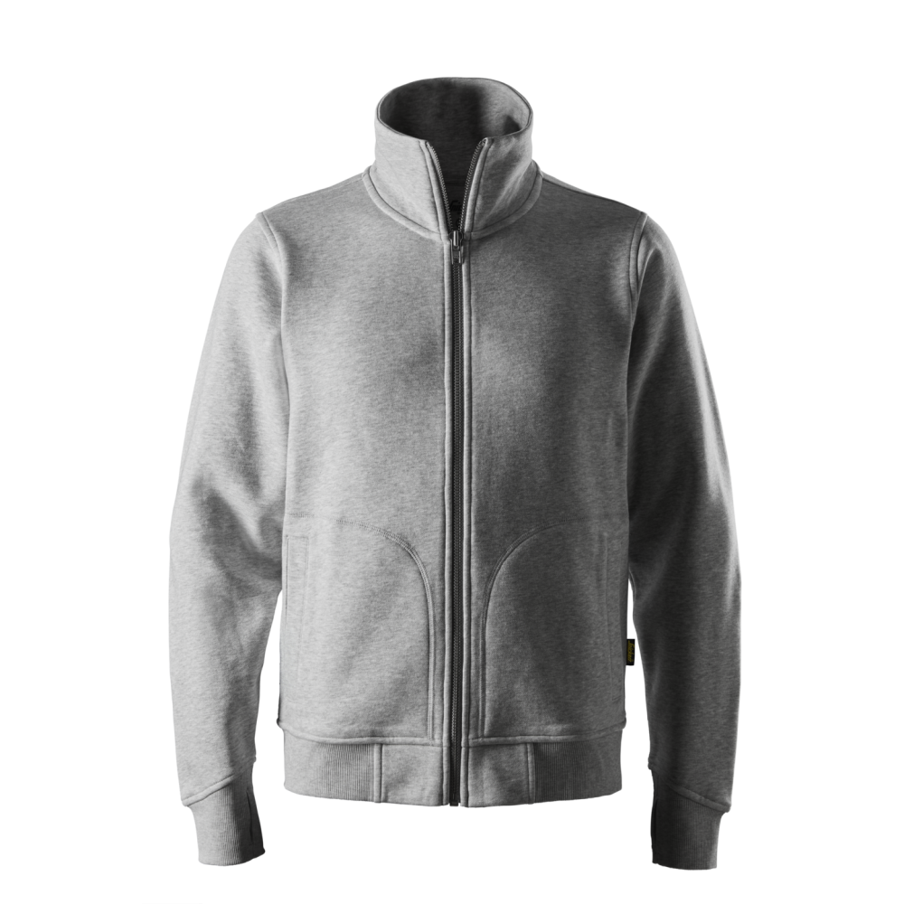 SWEATSHIRTJACKA TJOCK GRÅ MELERAD STL XXL