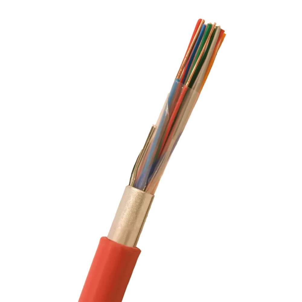 Nexans ELAQBY Larmkabel 50x2x0.6 mm, röd 1 m, kapad