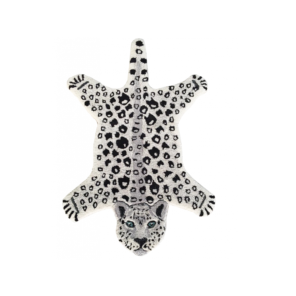Leopard matta, vit, 60x90 cm
