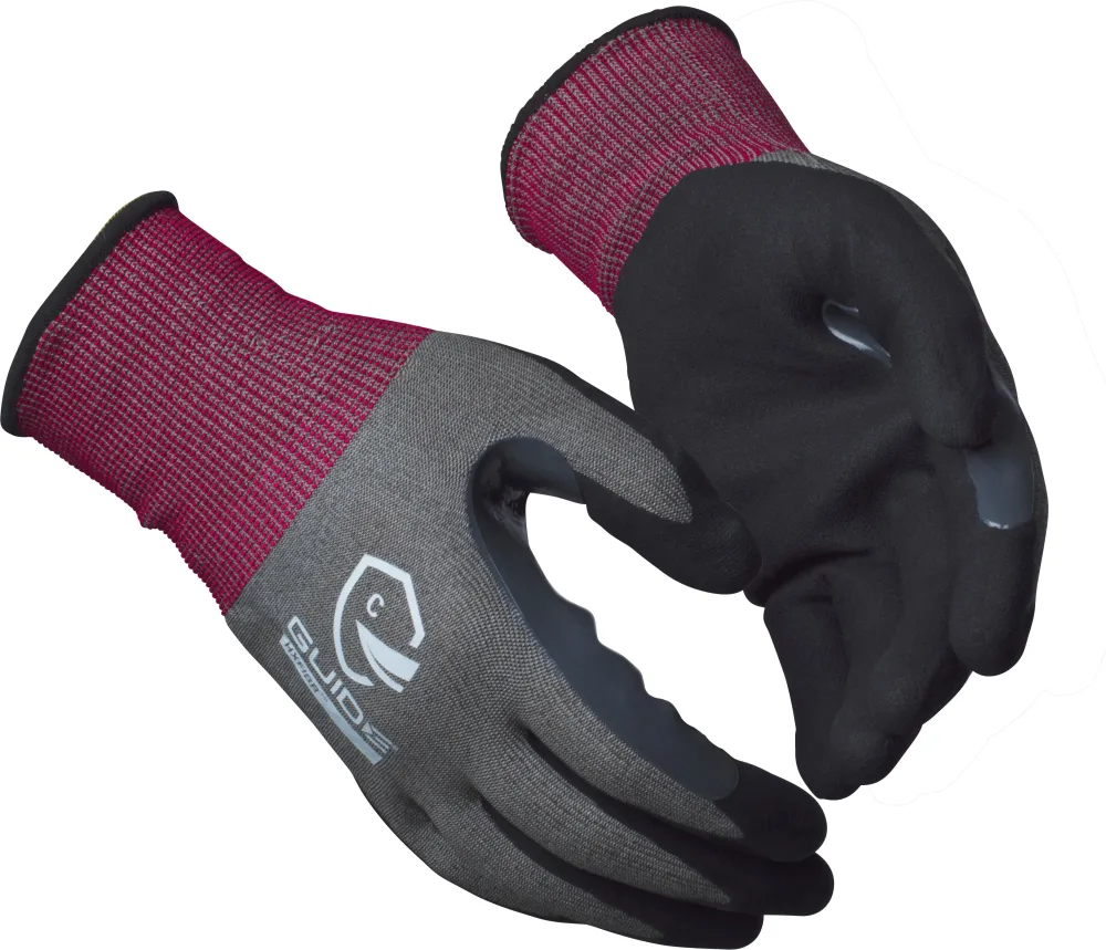 Guide Gloves 6604 Handske nitrildopp, skärskydd C, touch 8