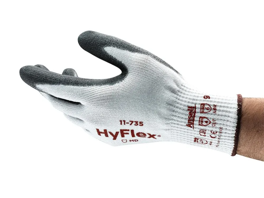 Ansell HyFlex 11-735 Handske Skärskydd, PU, Intercept/Nylon 7
