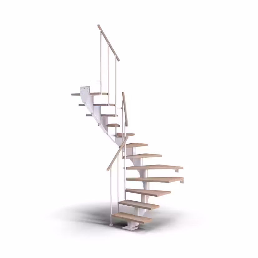 Spartrappa Dolle Hamburg Ek Vit Oljad 1/2 Classic II Vit, LxB: 1900x790 mm