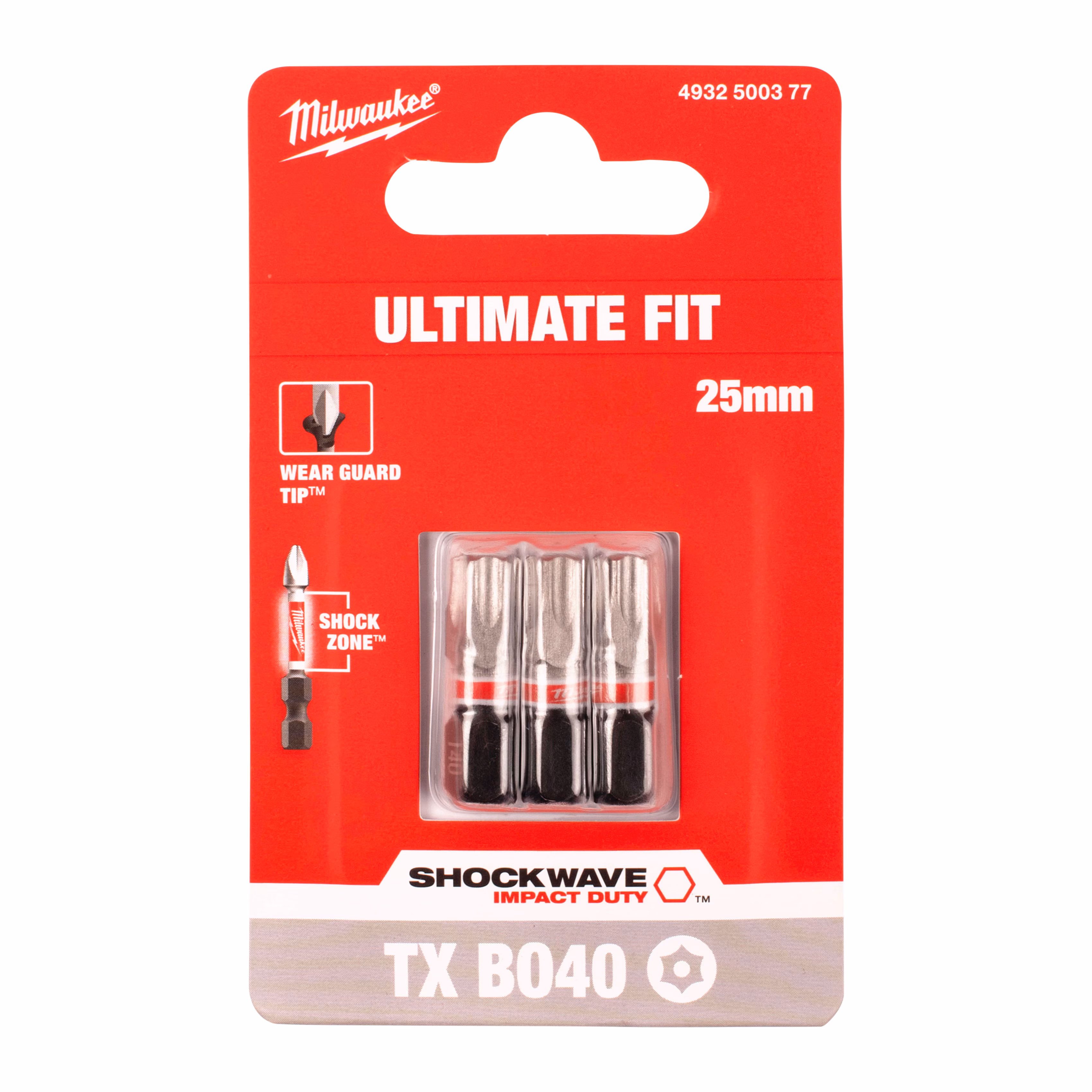 Kjøp Milwaukee Bits Shockwave TXBO40, 25 mm, 3-pakning