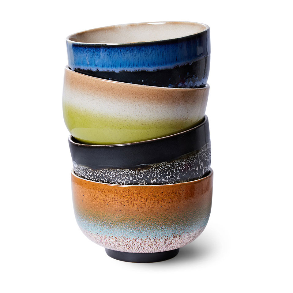 70's skål Ø13,5 cm 4-pack, Groovy