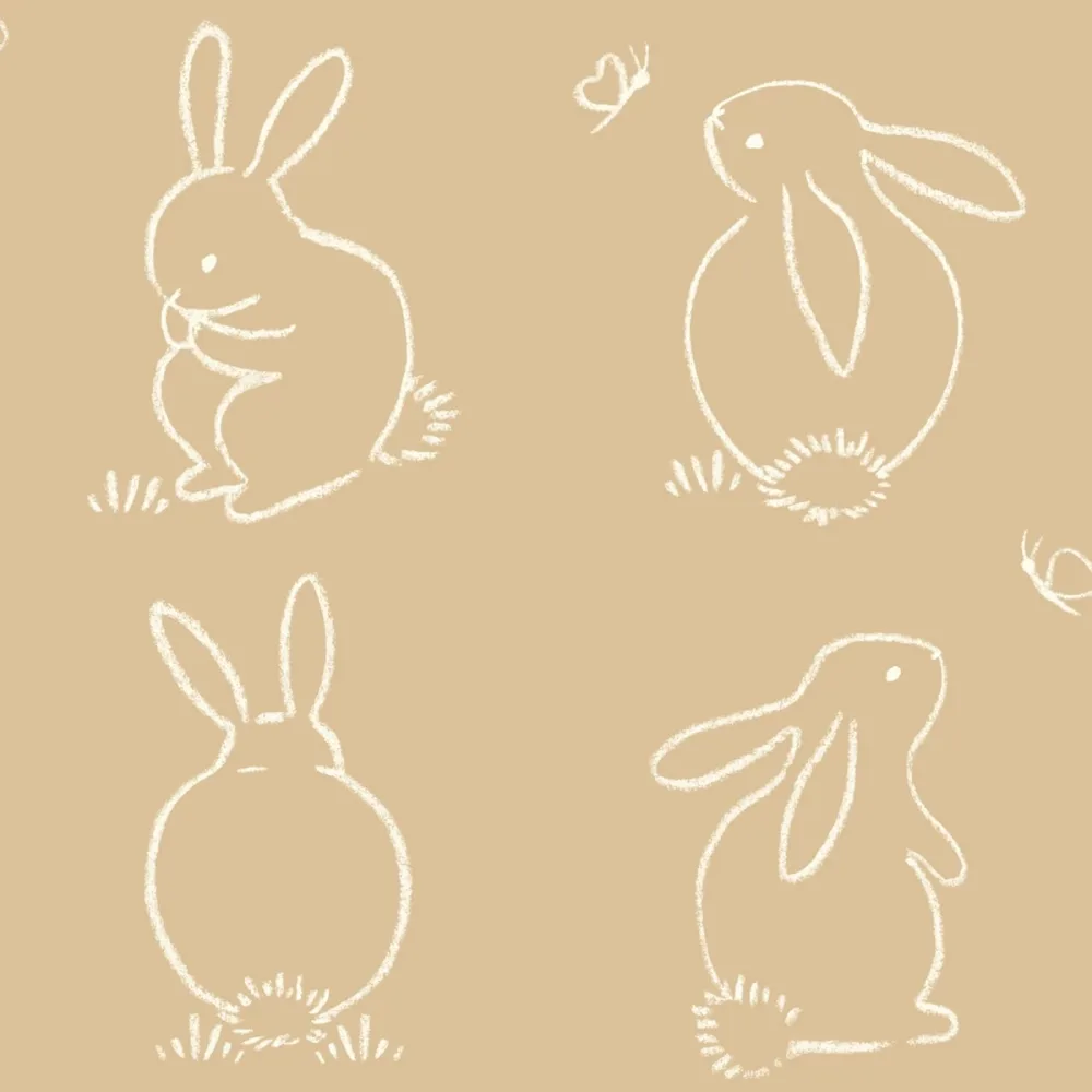 Once Upon A Time Funny Bunny Beige Camel Ouat88381887 Tapet | Stuvbutiken