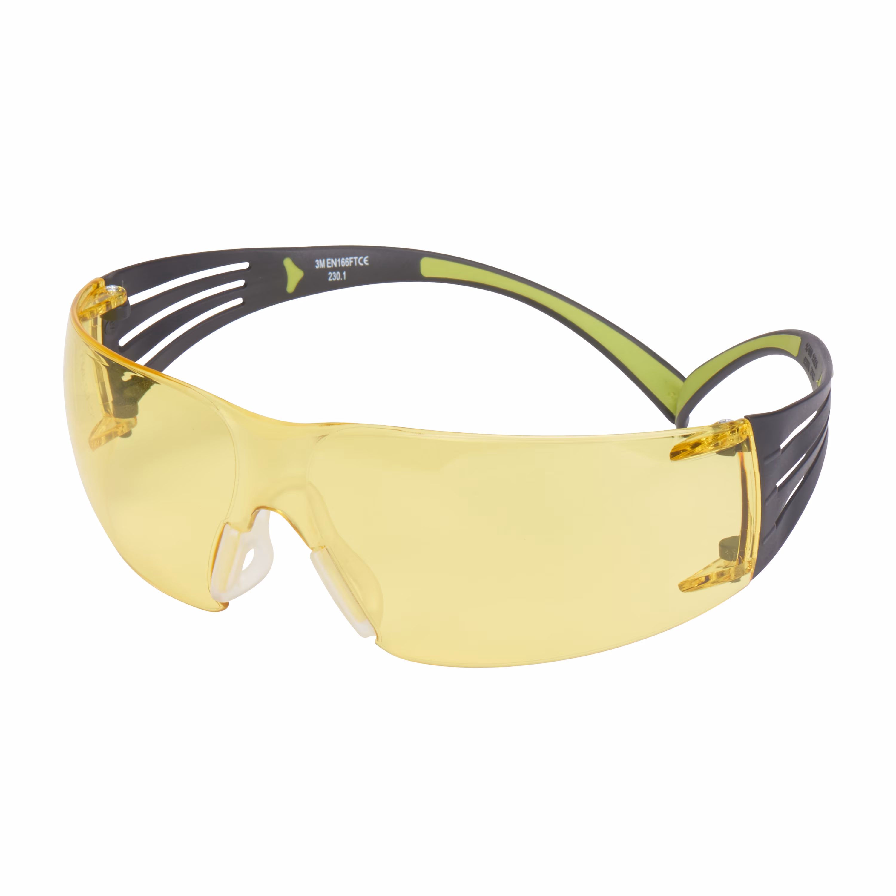 Kjøp 3M Skyddsglasögon SecureFit 400, gul reptålig anti-fog lins, svart/grön båge, SF403AS/AF-EU