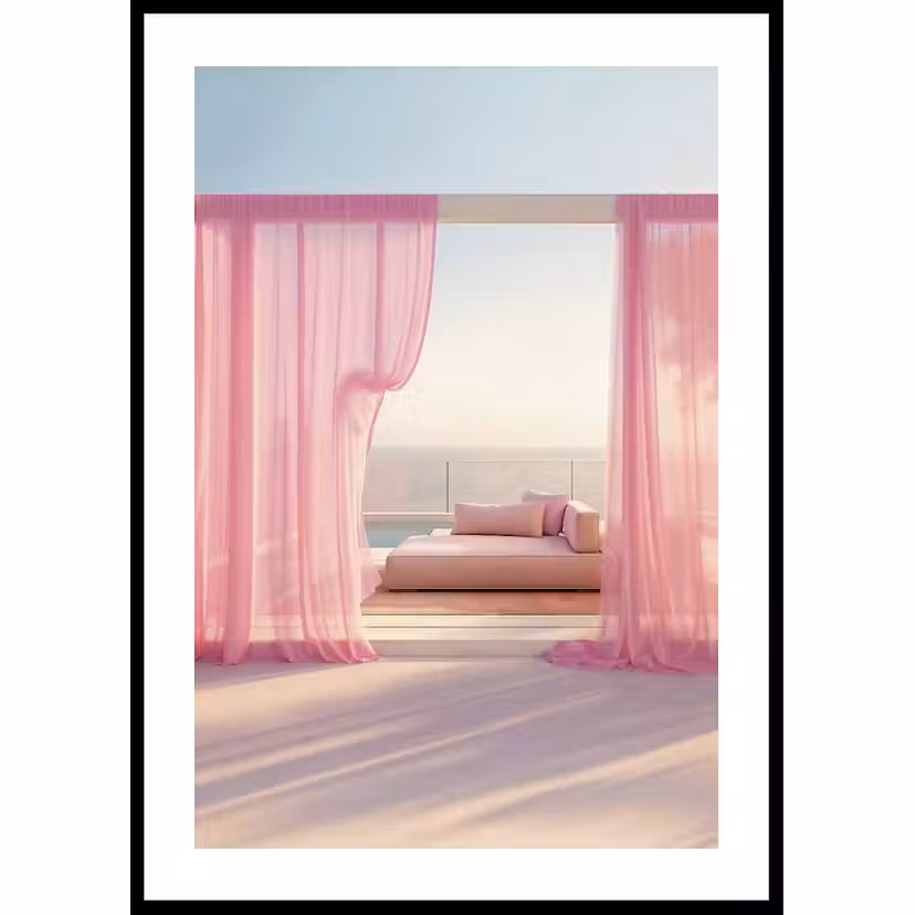 Poster Gallerix Daybed In Pink 70x100 cm