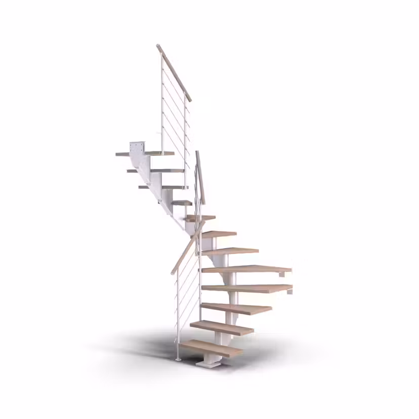 Spartrappa Dolle Hamburg Ek Vit Oljad 1/2 Style6 Vit, LxB: 1710x790 mm