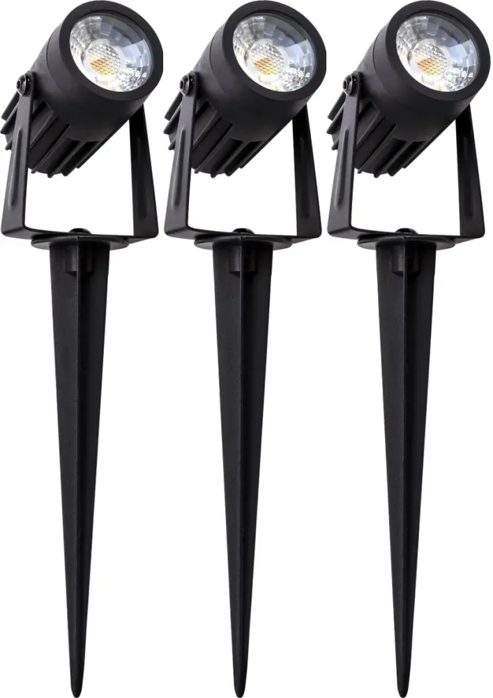 Trädgårdsbelysning LED, spotlight, 3-pack inkl trafo, Djurö