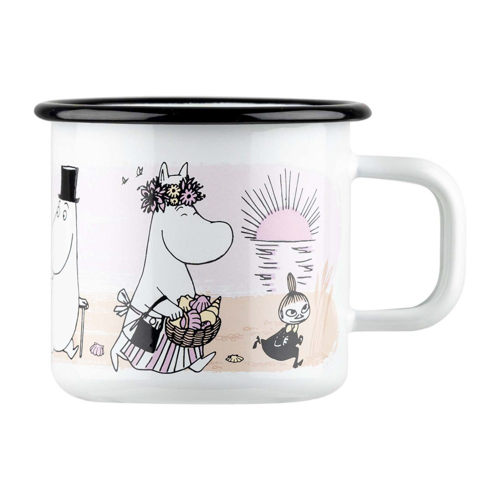 The Beach Retro emaljmugg 37 cl, White