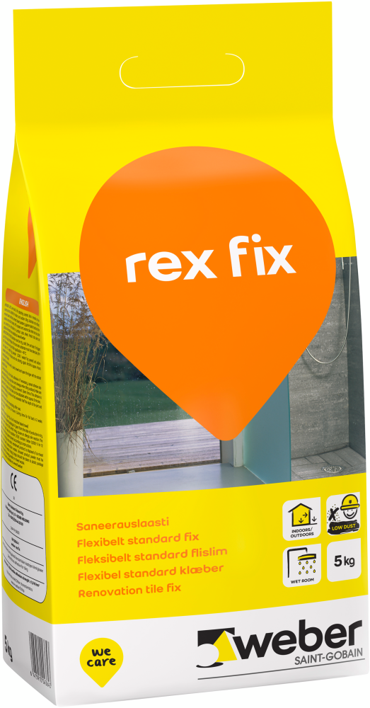 FÄSTMASSA WEBER REX FIX FLEXIBELT STD 5KG
