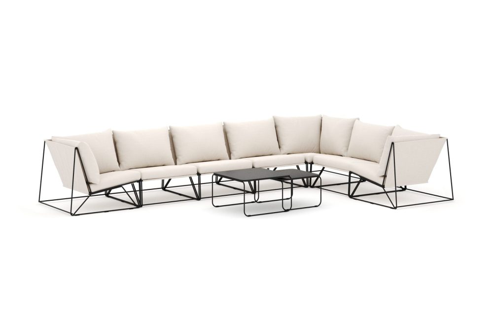 Usteryd utomhus L-soffa 7-sits vändbar