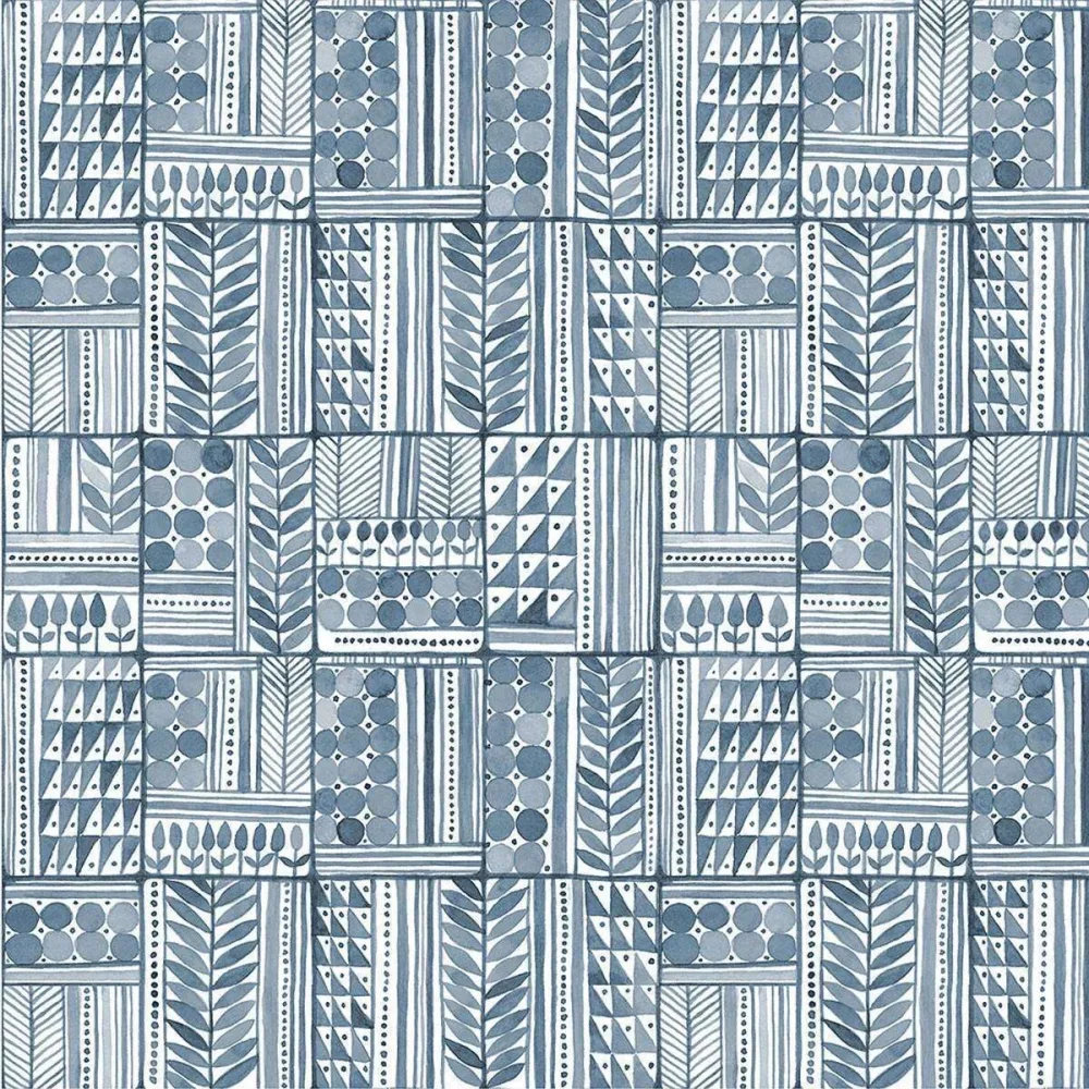 Oriental Sense Patchwork 35872 Blå Tapet | Stuvbutiken - Bild 2