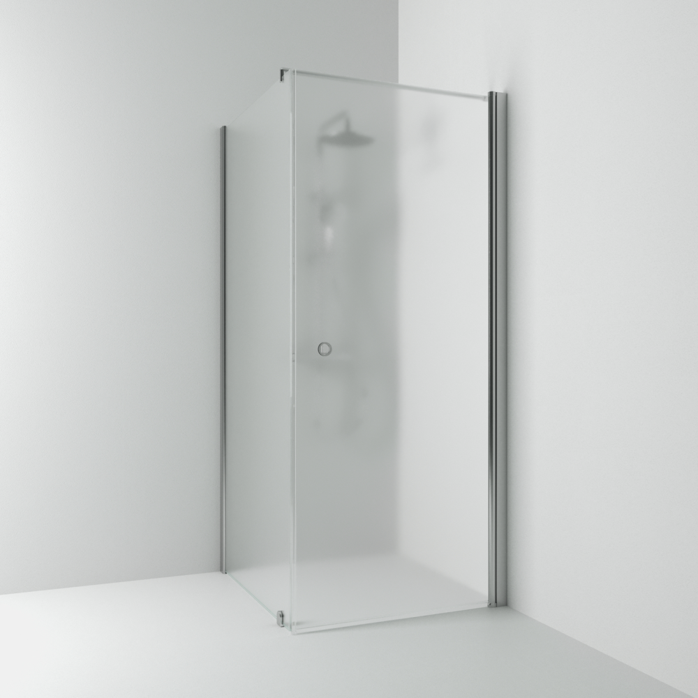 HÖRNDUSCH SVEDBERGS RAK/FAST SK HG MA/FR80X80, MATT FROST INTHT 80X198X80CM