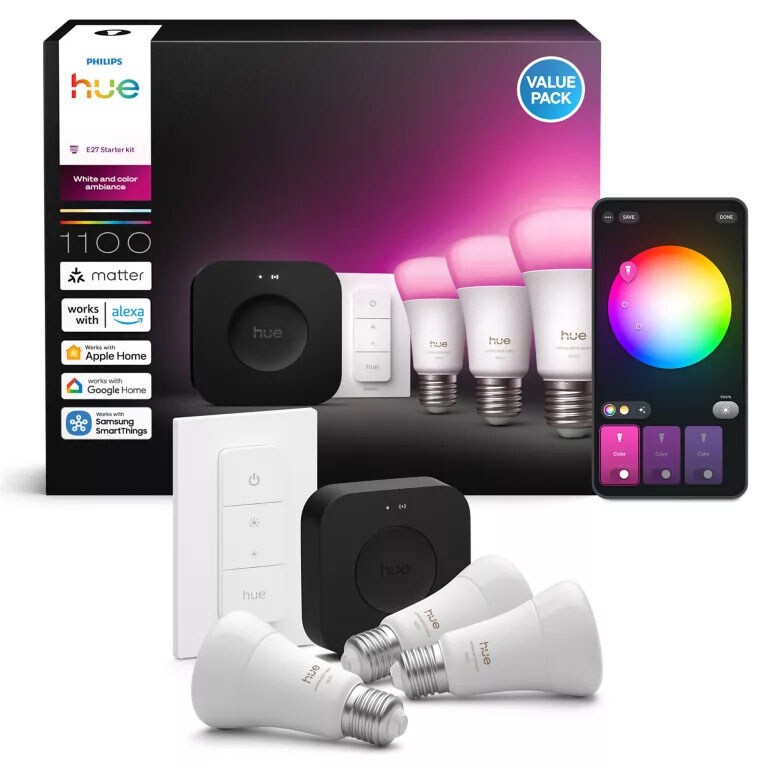 Kjøp Philips Hue LED-lyskit pro HUE, WCA, A60, E27, 5W