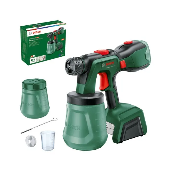 Bosch DIY AdvancedSpray 18V-500 Färgspruta utan batteri och laddare, med rengöringsborste