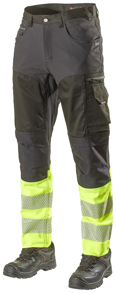 L.Brador 1073PB-W Servicebyxa hi-vis gul/svart, dam, klass 1 C38