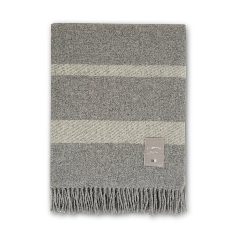 Hotel Wool ullpläd 130x170 cm, Grå-vit