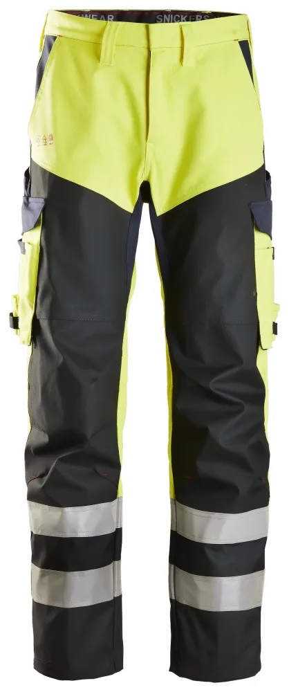 Snickers Workwear 6365 ProtecWork Arbetsbyxa varsel, gul/marinblå D104