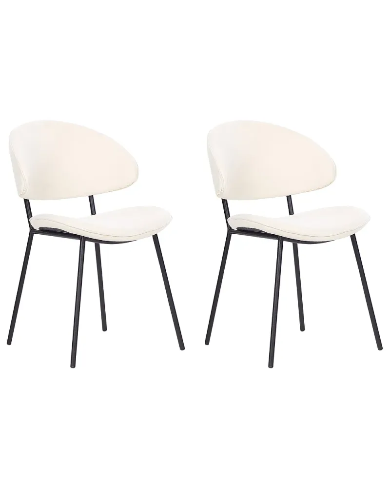 Set med 2 matstolar KIANA Ljusbeige