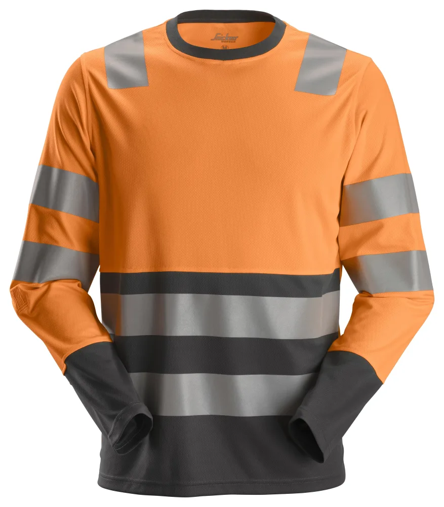 Snickers Workwear 2433 T-shirt varsel, orange/svart Varsel, Orange/Svart