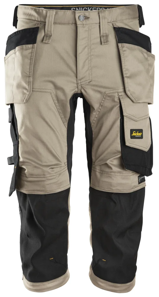 Snickers Workwear AllroundWork 6142 Piratbyxa med strech, khaki/svart 100