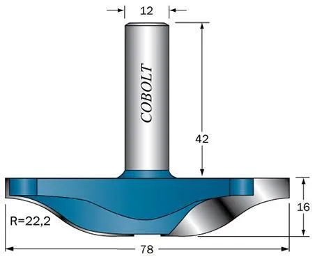 Cobolt 325-078B Frisfräs R=22,2, D=78, L=16, S=12