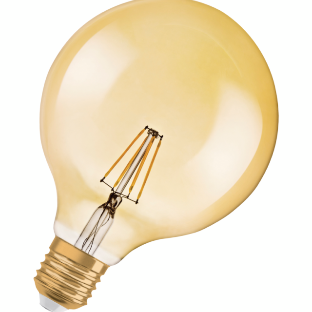 LEDLAMPA OSRAM RETRO GLOB DIM (51) E27 824 KLAR GOLD 6,5W