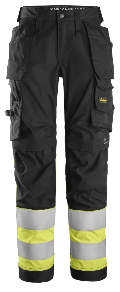 Snickers Workwear 6734 Varselbyxa svart/gul Svart/gul