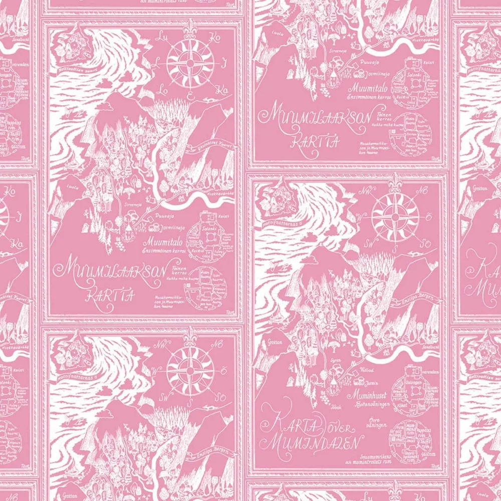 Mumin 3 5348-3 Rosa Tapet | Stuvbutiken