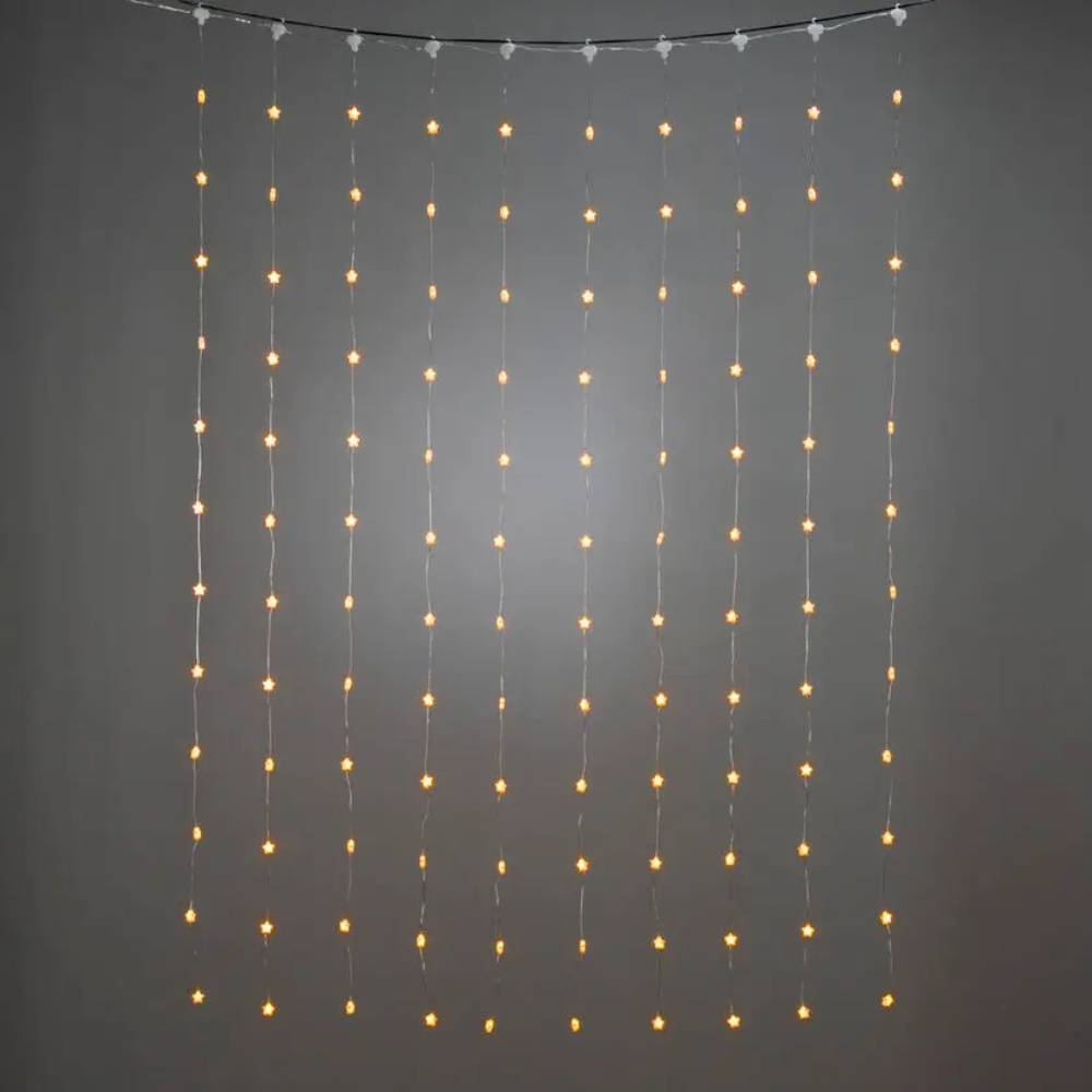 Gardinslinga 120 Amber LED 135x180cm IP20 Vit Konstsmide
